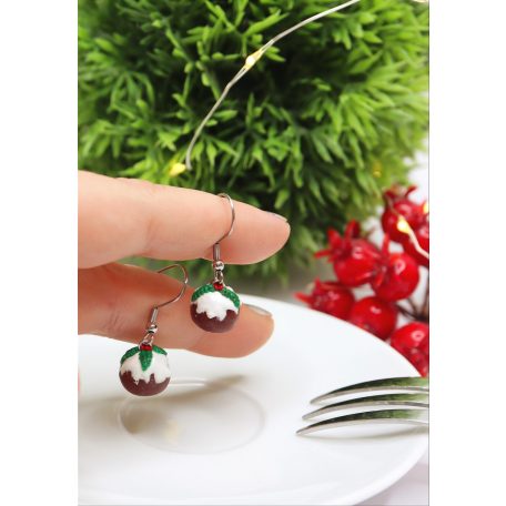 Karácsonyi csokis puding fülbevaló