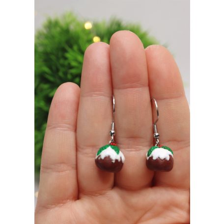 Karácsonyi csokis puding fülbevaló