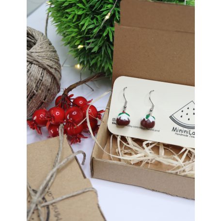 Karácsonyi csokis puding fülbevaló