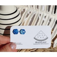 Királykék és arany bedugós fülbevalók