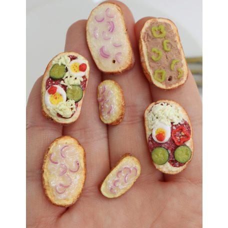 Retro szalámis szendvics karácsonyfadísz