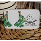 Márvány hatású lógós pillangó fülbevaló