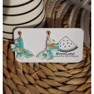 Márvány hatású lógós pillangó fülbevaló