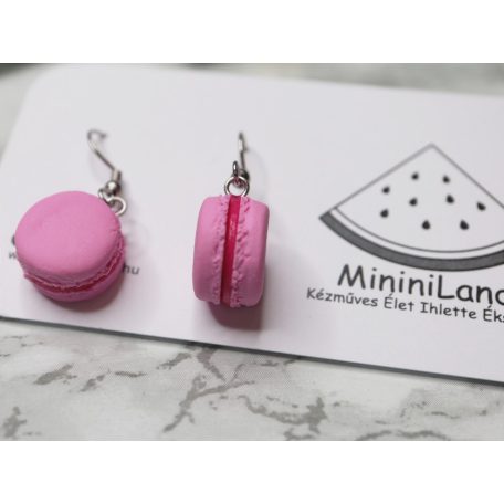 Lógós macaron fülbevaló