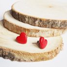 Piros szív fülbevaló