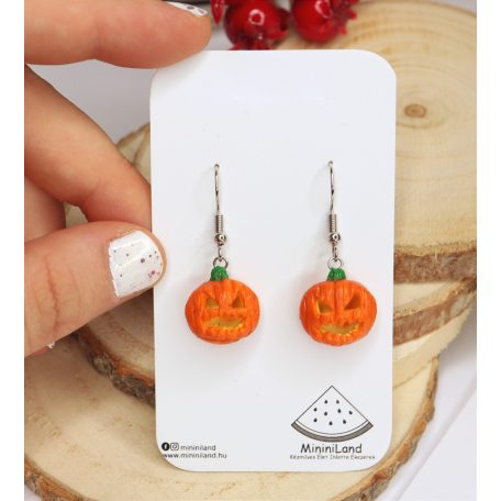 Lógós Halloweeni töklámpás fülbevaló