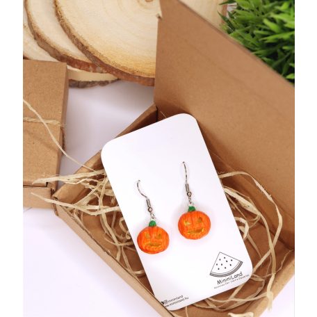 Lógós Halloweeni töklámpás fülbevaló