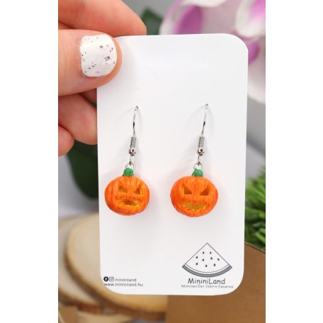 Lógós Halloweeni töklámpás fülbevaló