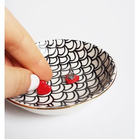 Piros szív fülbevaló