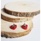 Piros szív fülbevaló